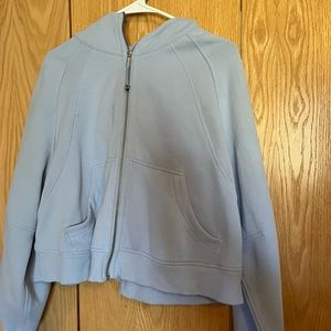Lululemon Full Zip Oversized Scuba Sweatshirt in Pastel Blue